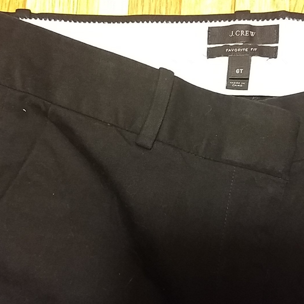 J Crew Favorite Fit 6T Tall Stretch Black Pants